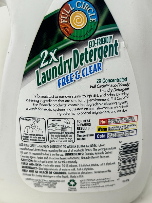 Full Circle Free & Clear Laundry Detergent 32 Loads 50 oz Discontinued Gentle gallery