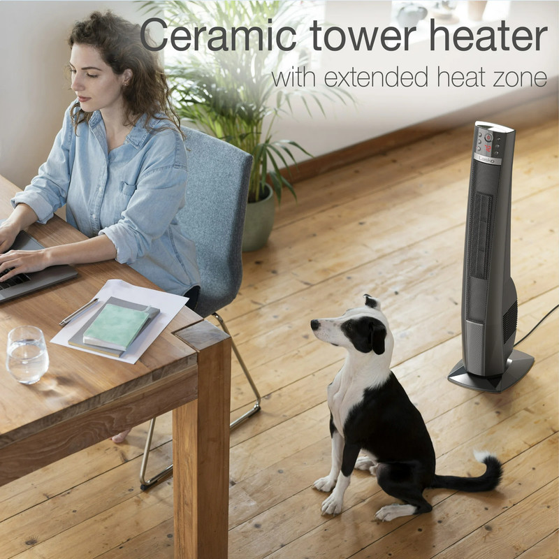 Lasko Oscillating 32" Ceramic Tower Space Heater 1500W Remote Control 8hr-Timer gallery