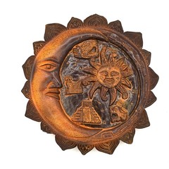 Sun And Moon Celestial Ceramic Wall Decor Hanging Plaque Heavy Thick 12 InchRead