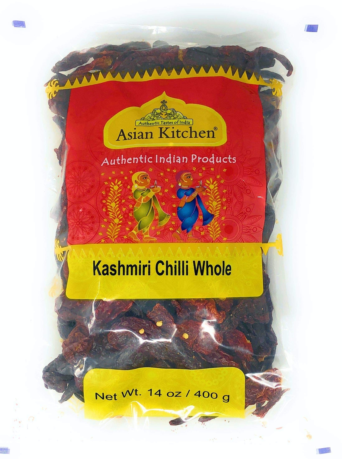 Asian Kitchen Kashmiri Chilli Whole Stemless, Low Heat Indian Chilli 14oz (400g) gallery