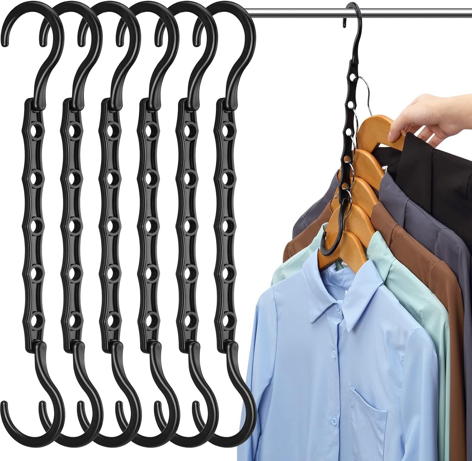 6 Pack-Closet-Organizers-and-Storage, Magic-Hangers-Space-Saving-for-Clothes, .. gallery