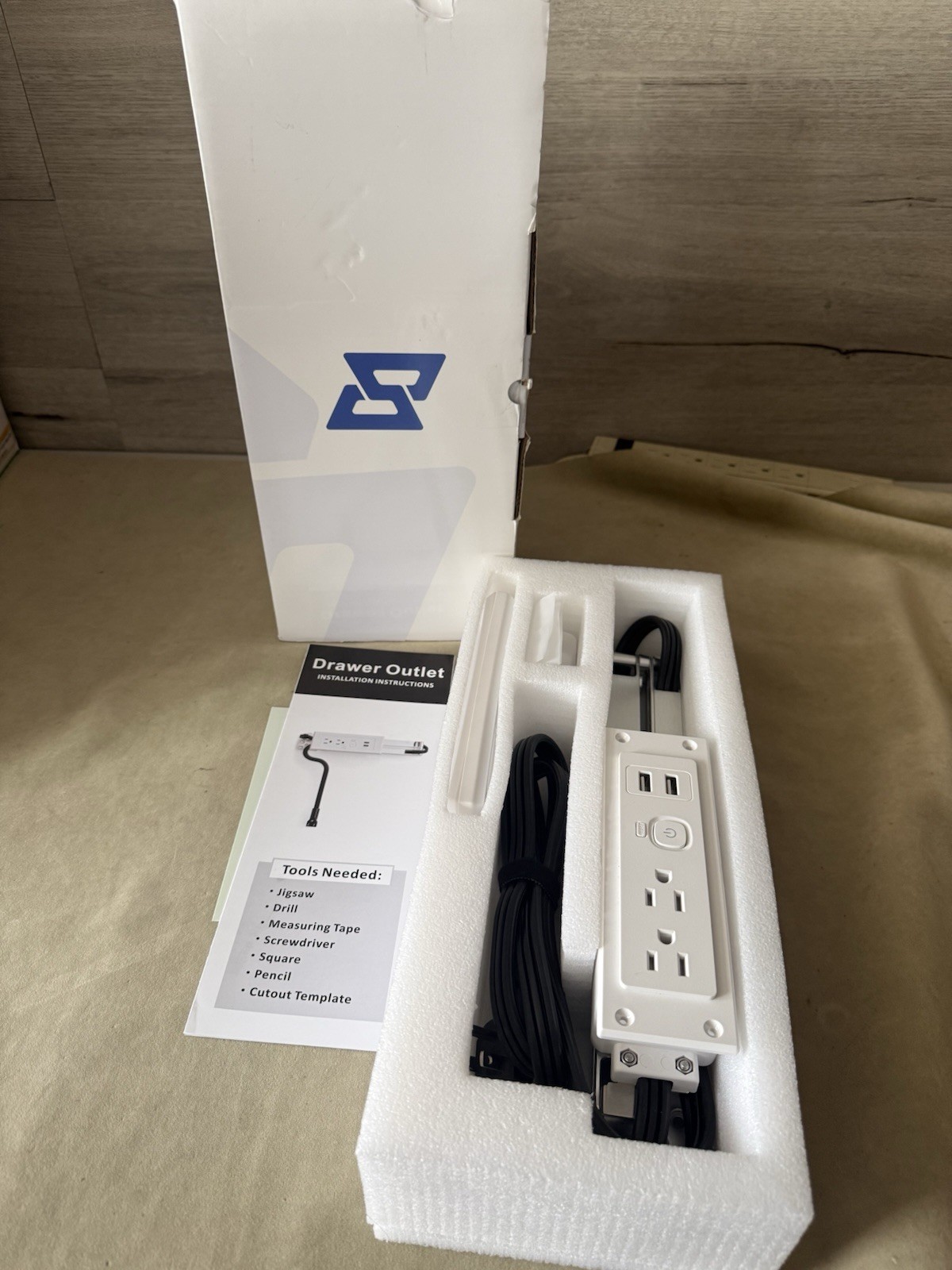 Drawer Outlet Kit QC18W Fast Charging Station Cabinet Strip - 2 AC Plugs & 2 USB gallery