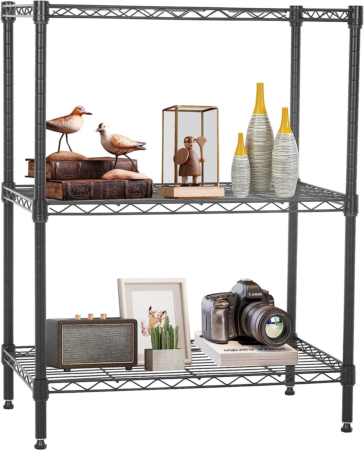 Wire Shelving Units Adjustable Metal Storage Rack 23D X 13W X 30H 3 Tier Pantry gallery
