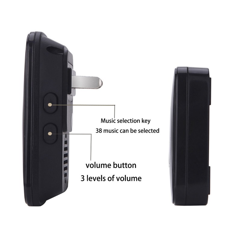 1 Pair Wireless Doorbell Waterproof Door Bell Kit Home House Ring Bell US Stock gallery
