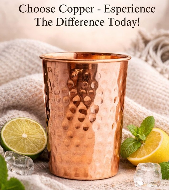 Pure Copper Drinking Cups - Ayurvedic Health Tumblers For Drinking Water Glasses gallery