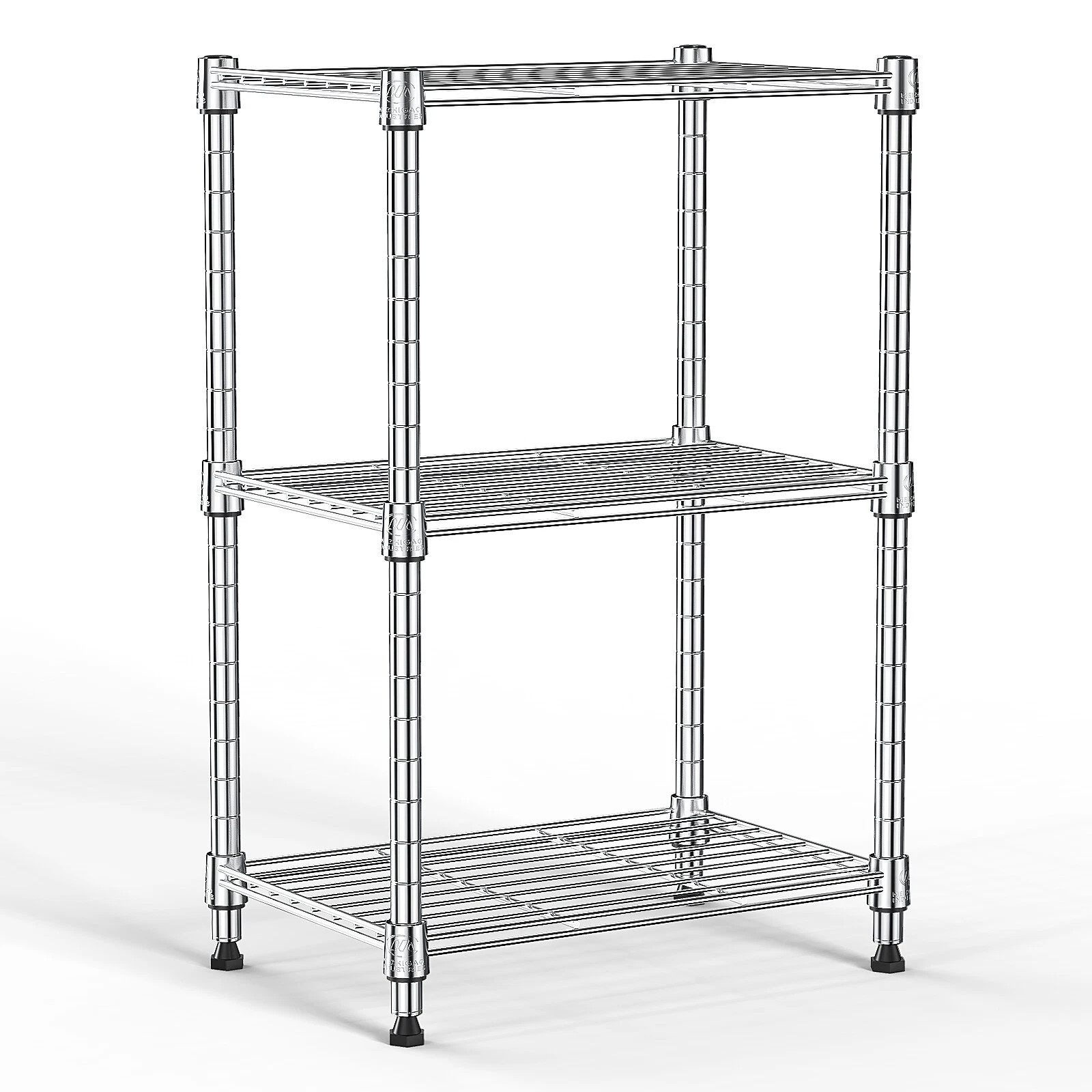 Adjustable 3-Tier Metal Wire Storage Shelves for Kitchen Bathroom Pantry Garage gallery