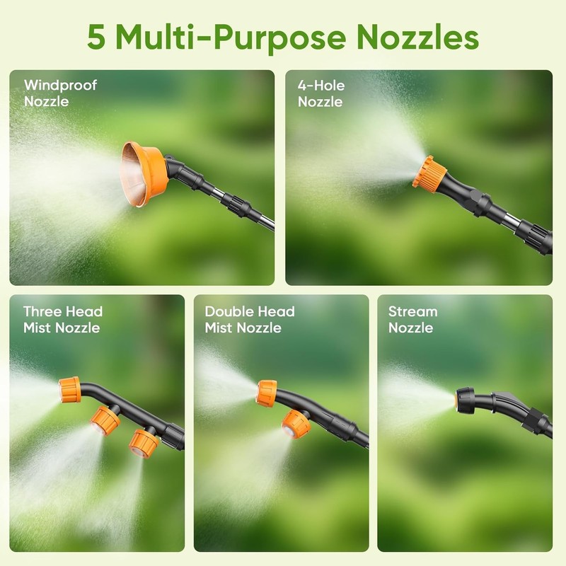 5.3Gal Battery Powered Backpack Sprayer, 120PSI Adjustable Pressure Electric Spr gallery
