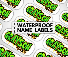 Custom Waterproof Name Labels for School, Daycare, Bottles, Lunchboxes