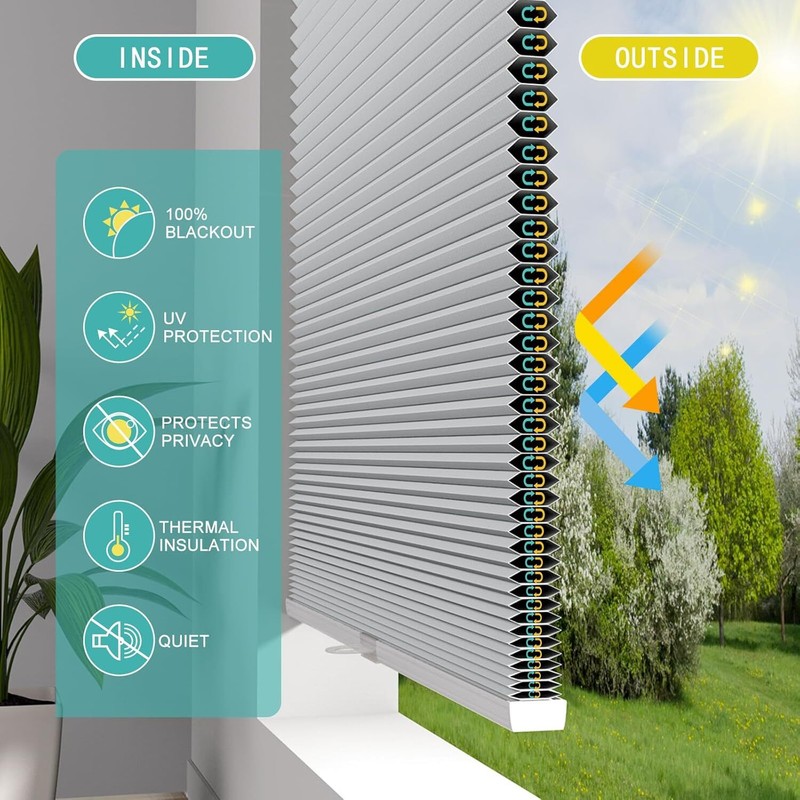 CUSTOM Made Cordless Cellular Shades No Drill Top Down Bottom Up Honeycomb Shade gallery
