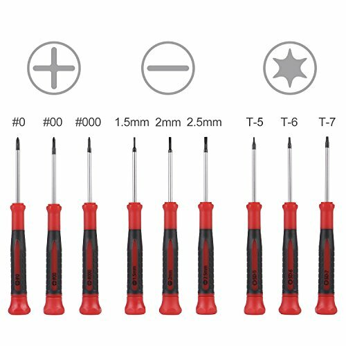9-Pcs Precision Screwdriver Set, Phillips#0,00,000,Flat 1.5mm,2mm,2.5mm,T5,T6,T7 gallery