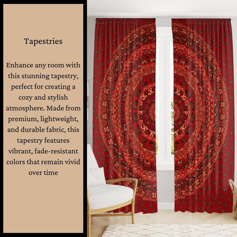 Handmade Indian Psychedelic Peacock Mandala Tapestry for Wall, Beach, Bedding gallery