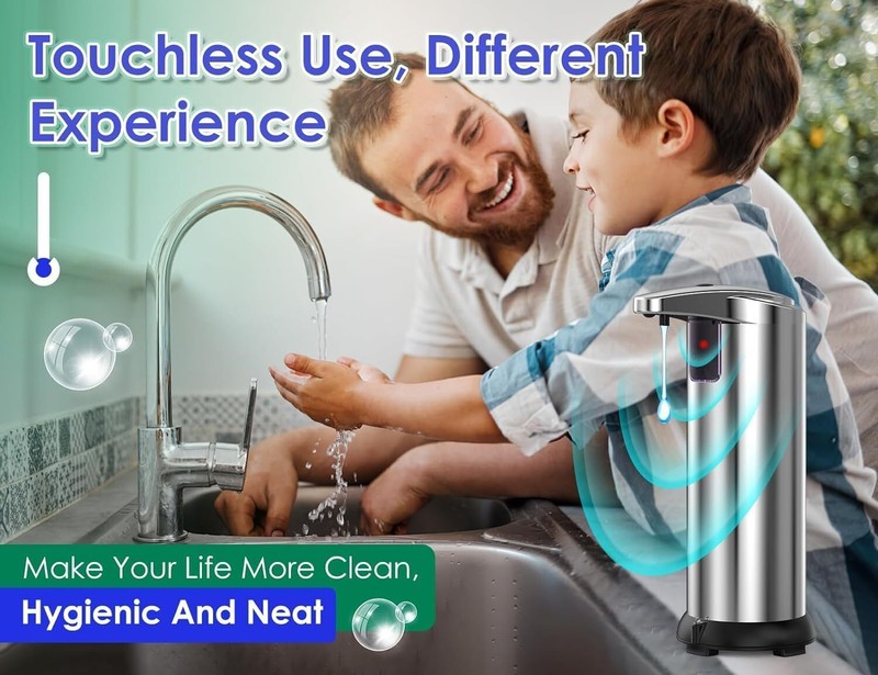 280ml Stainless Auto Handsfree Sensor Touchless Soap Dispenser Kitchen Bathroom gallery