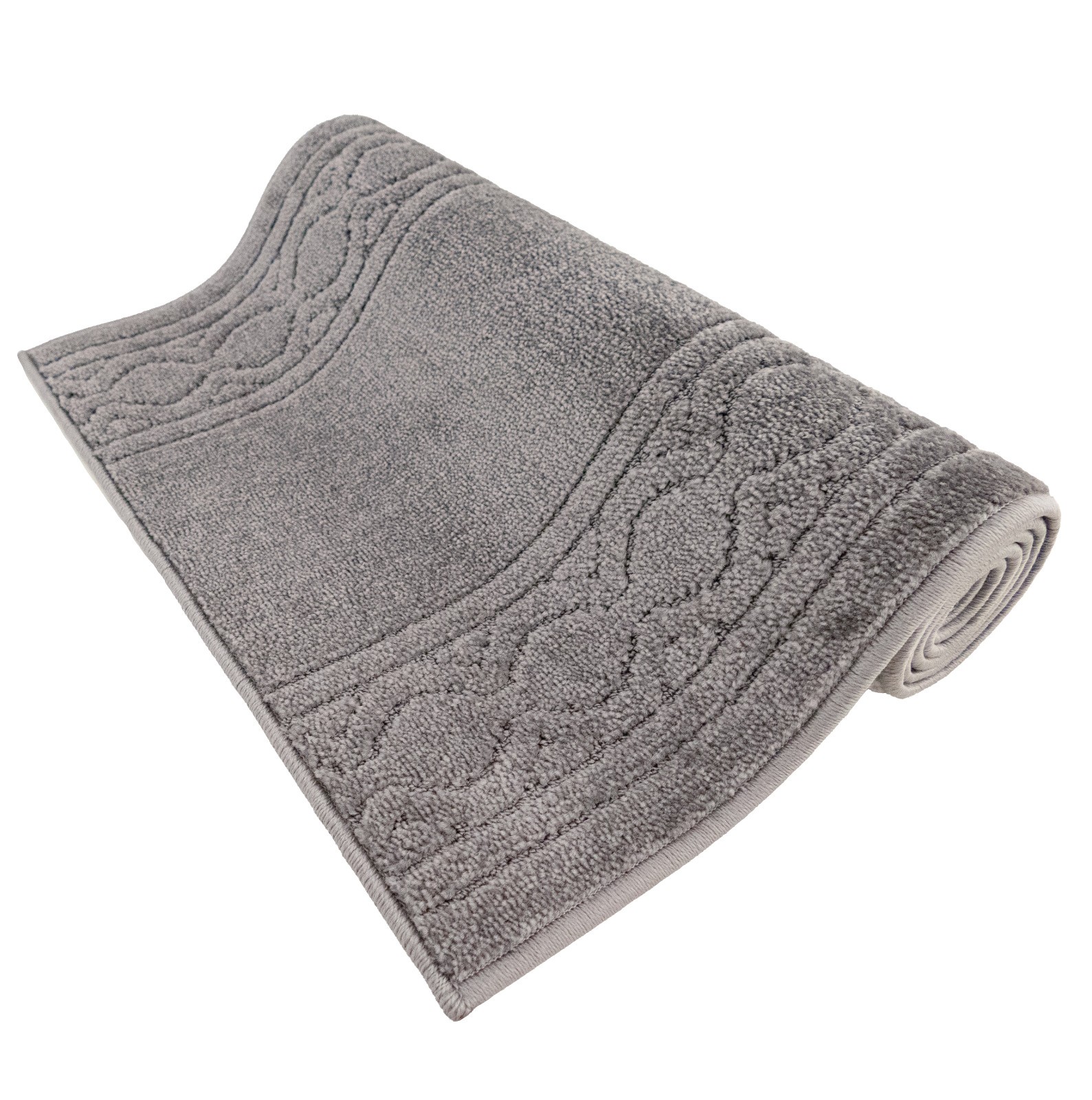 Custom Size Anti-Slip Machine Washable Soft Pile Moroccan Trellis Gray Rug gallery