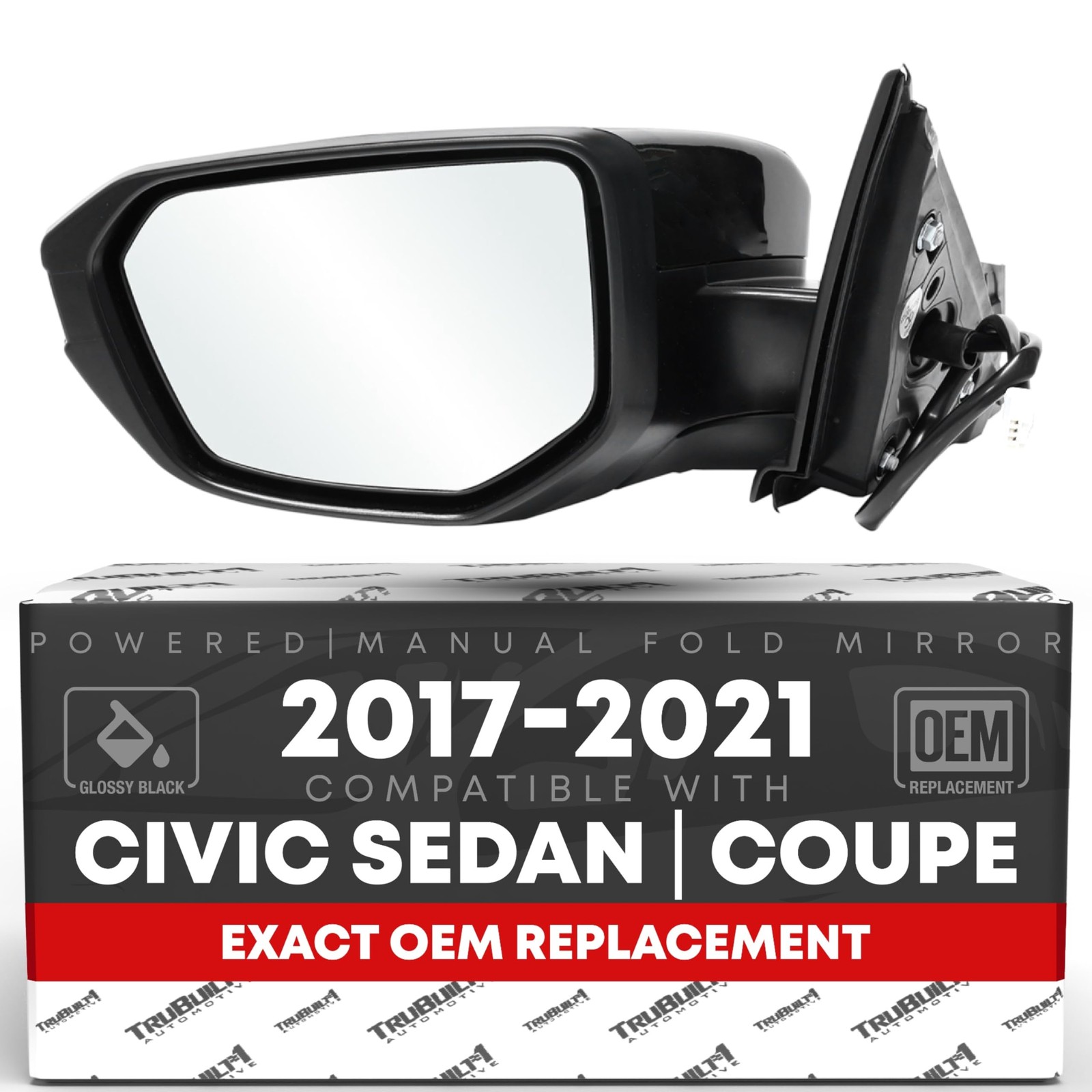 Driver Side Mirror Replacement - Compatible with 2017-2021 Honda Civic Sedan,... gallery