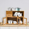 Bamboo Kitchen Storage Cabinet 62 × 23 × 48 cm 2 Drawers Clear Doors gallery