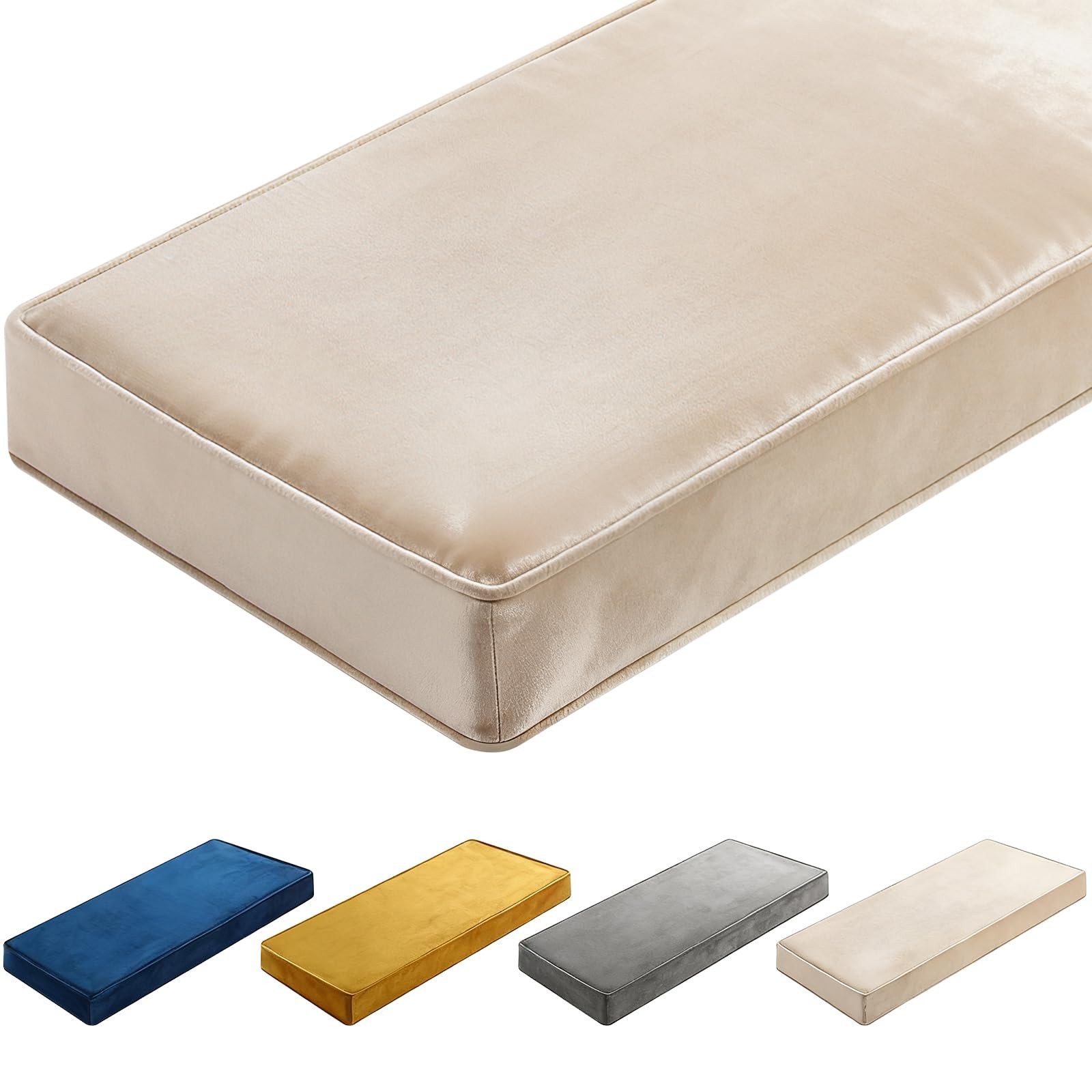 Bench Cushions 48x18x4 Inch Window Seat Cushions for Indoor Furniture Velvet ... gallery