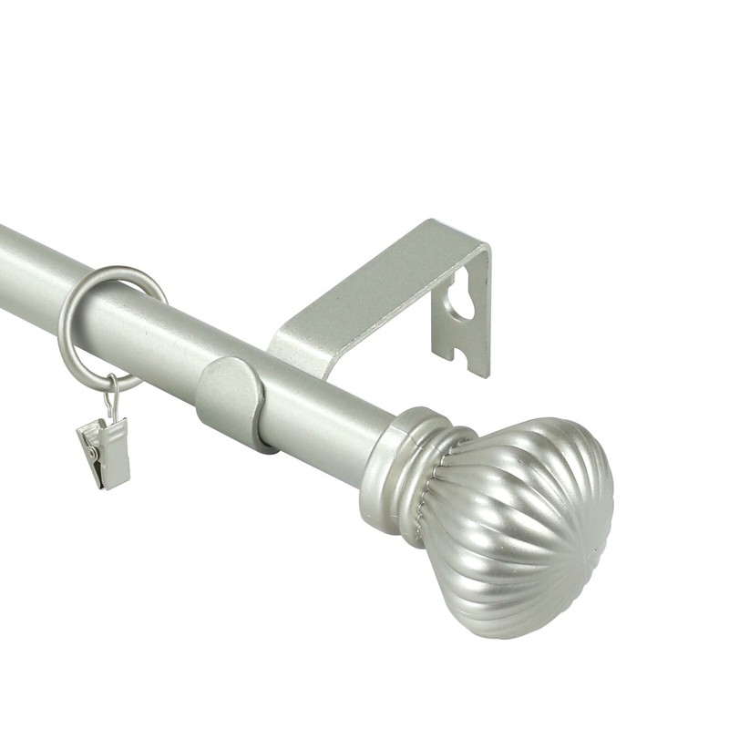 Round Urn Adjustable Single Drapery Curtain Rod Set 28"-48"/ 48"-84"/ 84"-120" gallery