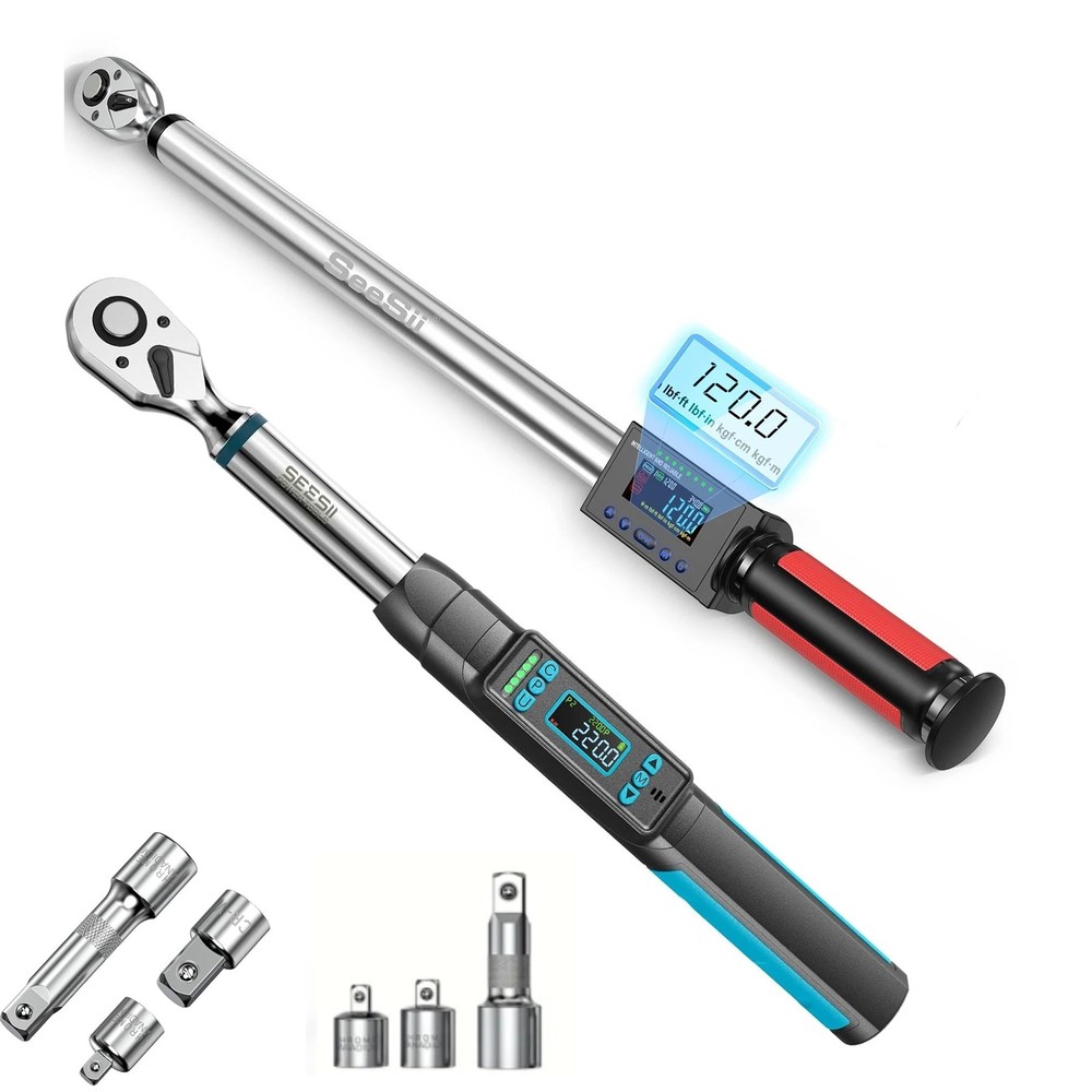 Combo Digital Torque Wrench Set, 3/8" 0–220 Nm & 1/2'' 17-340 nm Torque Electric