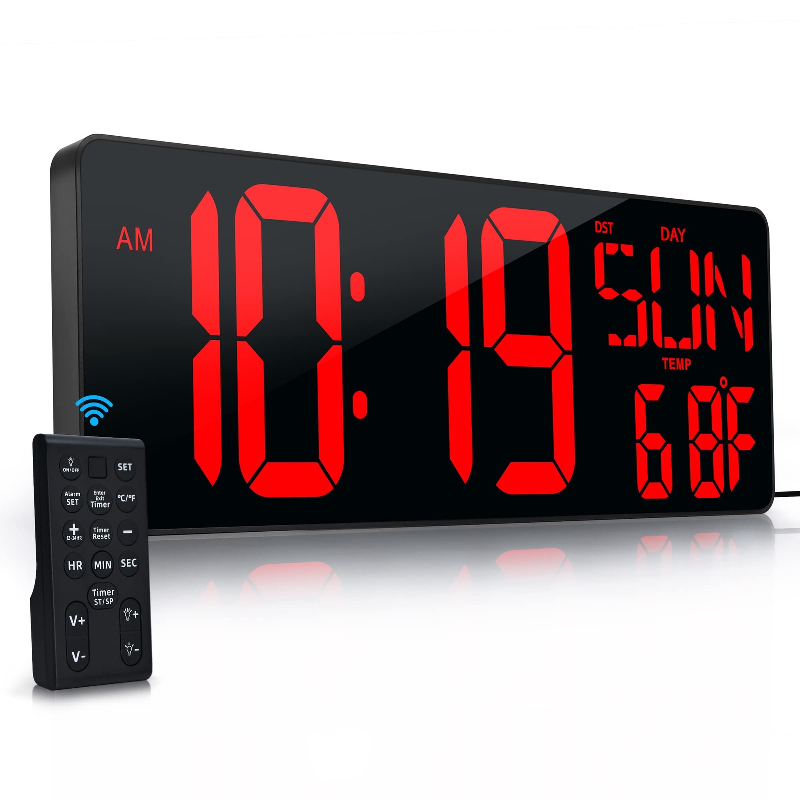 CYMHCHL 17.2" Large Digital Wall Clock Large Display with Remote Control gallery