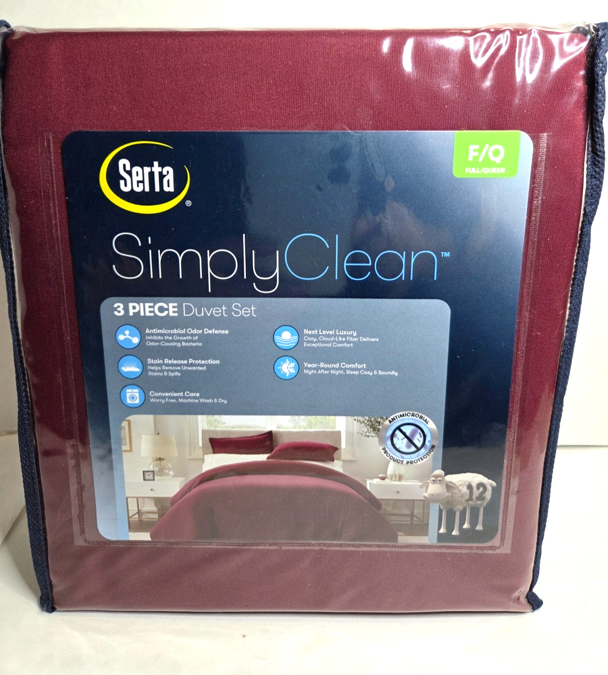 Serta Simply Clean 3 Piece Light Red Maroon Duvet Set Full/Queen gallery