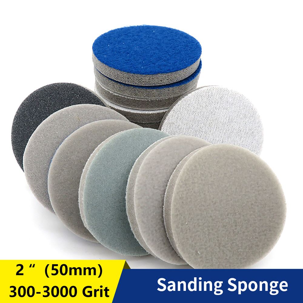 2 Inch（50mm）Hook & Loop Sponge Sandpaper Wet and Dry Sanding Discs 300-3000 Grit gallery