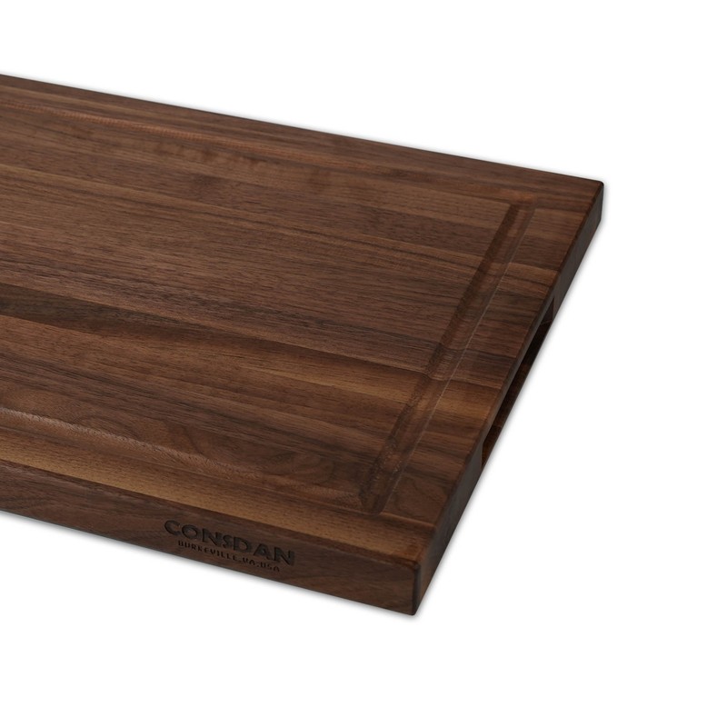 CONSDAN Black Walnut Butcher Block Cutting Board, 1-1/2" Thick, 20" L x 15" W gallery