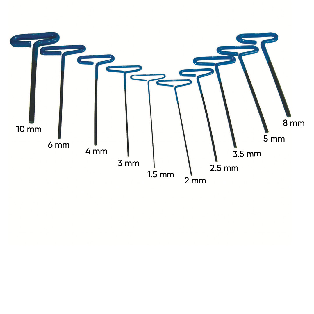 Wrench, Hex Key, Dipped T-Handle, Metric, 10pc Set -1.5mm to 10mm gallery