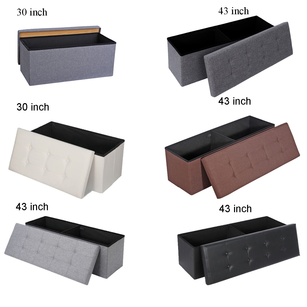 Storage Ottoman Bench Foot Rest Stool for Bedroom Entryway Living Room gallery