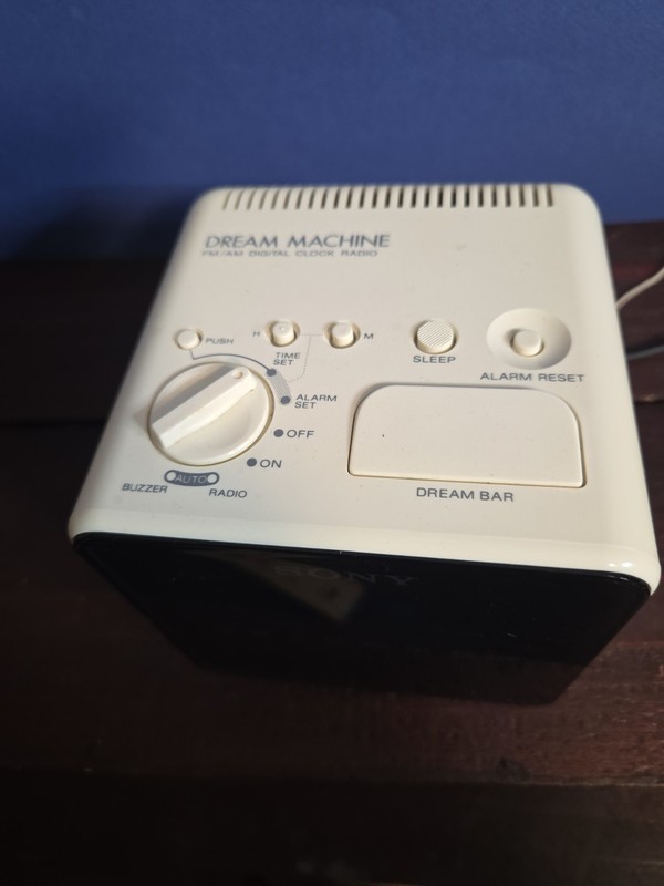 Sony Dream Machine Cube ICF-C10W, 1980s FM/AM Radio Alarm Clock, Vintage White gallery