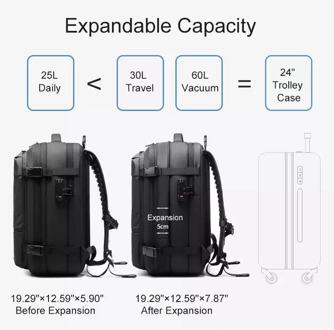 Vacpack Backpack 60L Expandable with Vacuum Compression Water Resistant Bag 5