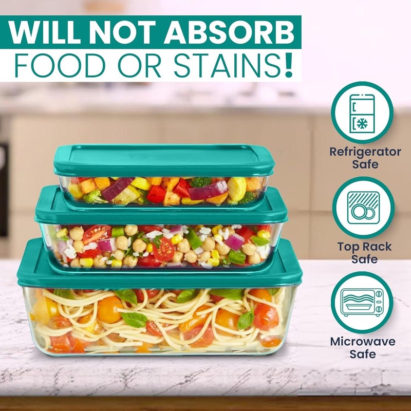 Replacement Rectangular Lids for Pyrex Glass Food Storage Containers 3 6 11 CUP gallery