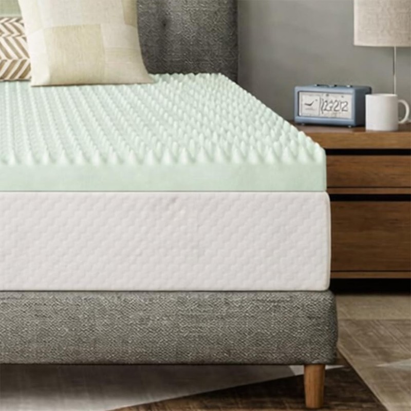 , 3-Inch Convoluted High Density Foam Mattress Topper, CertiPUR-US Certified ... gallery