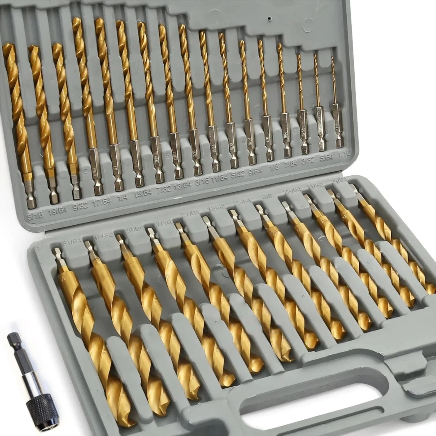 Quick-Change 1/4" Inch Hex Shank 30-Piece Drill Bit Set from 1/16” to 1/2" gallery