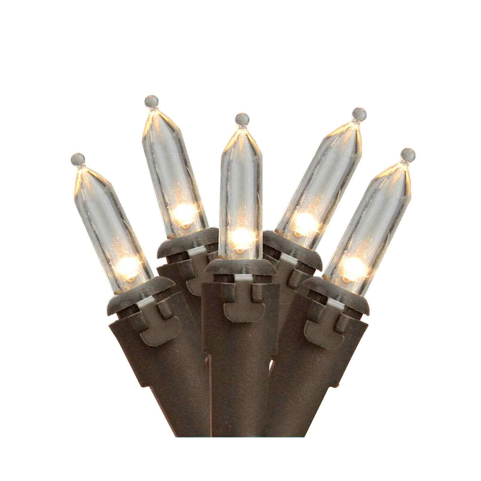 Northlight 50 Warm White LED Mini Christmas Lights 4" Spacing Brown Wire Openbox gallery