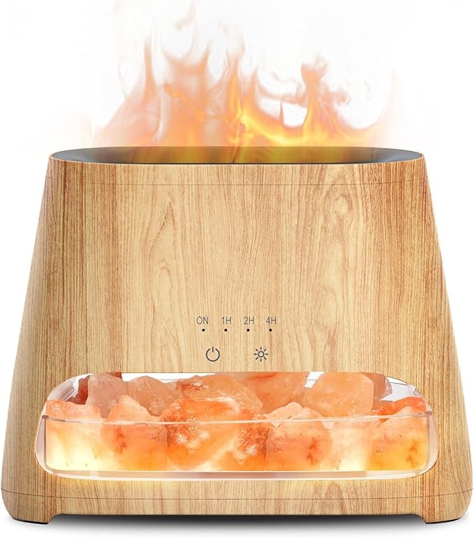 2-in-1 Essential Oil Diffuser & Himalayan Salt Lamp 150ml Humidifier gallery
