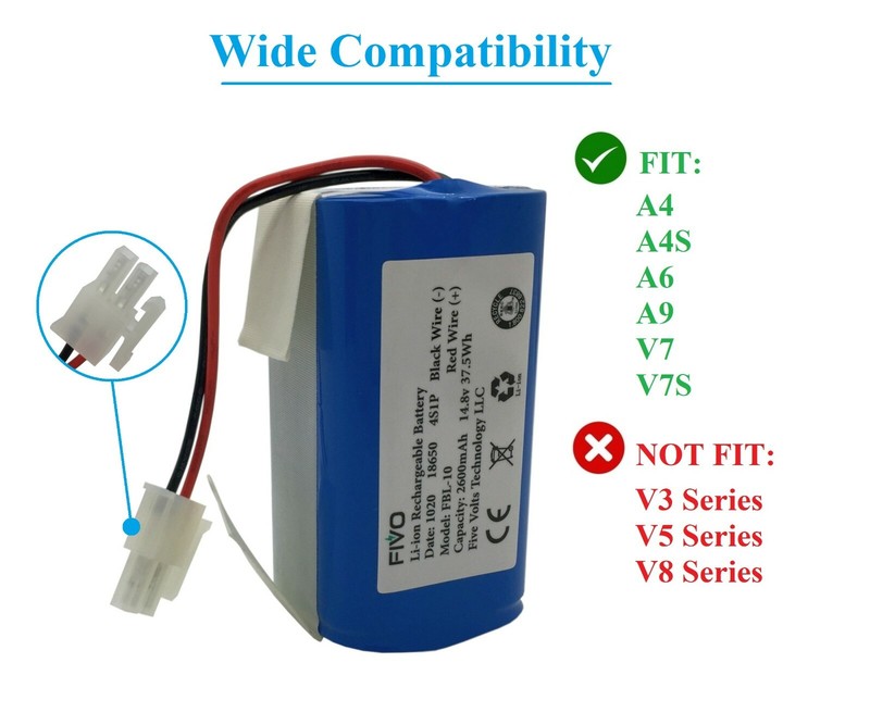 Replacement Battery for ILIFE A4, A4S, A6, V7, V7S, A9, A10 Robot Vacuum Cleaner gallery