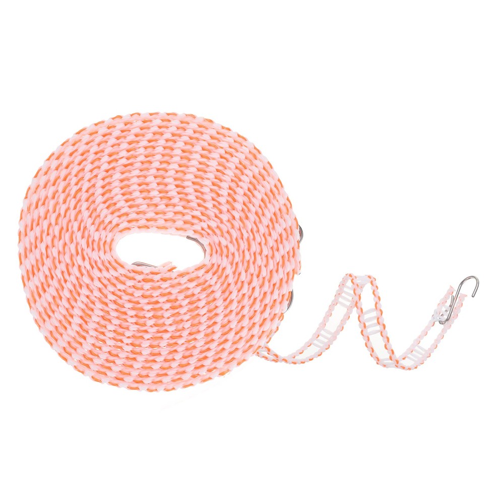 Windproof Clothesline, 5M 16.4ft Plastic Non-Slip Clothes Drying Rope, Orange