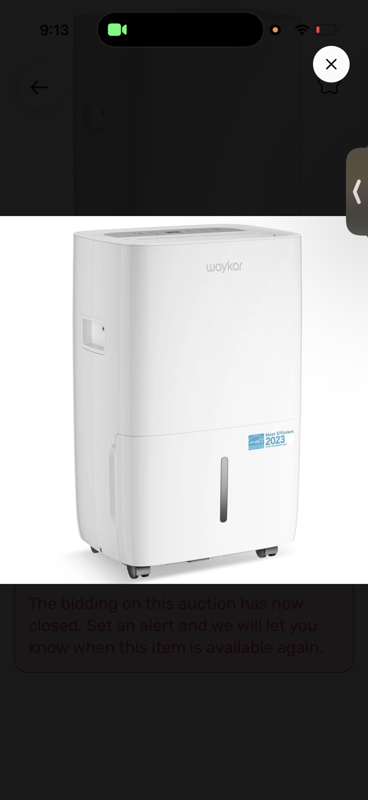 Waykar CHWA80A 80 Pint Energy Star Console Dehumidifier, White gallery