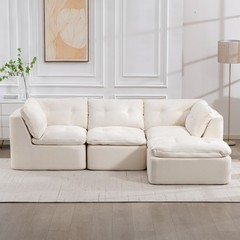 Modular Sectional Sofa Modern L-Shaped Sofa 4-Seater Cloud Couch for Living Room