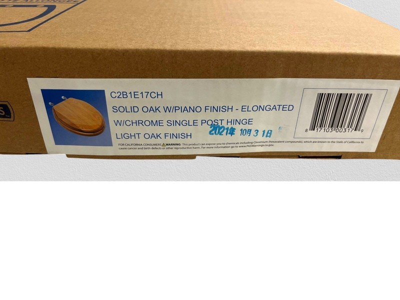 3-Pack Jones Stephens C2B1E17CH Solid Oak Toilet Seat Elongated Piano Finish Chr gallery
