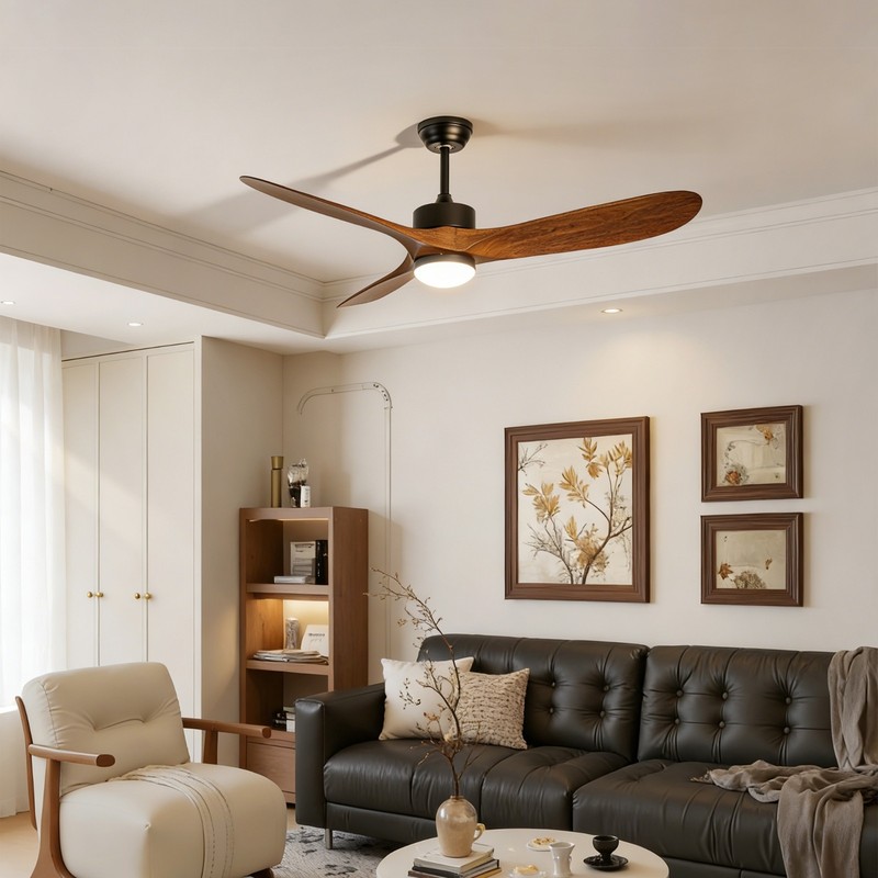 60" Ceiling Fan LED Light Remote Quiet DC Motor 6 Speed Adjustable Height gallery