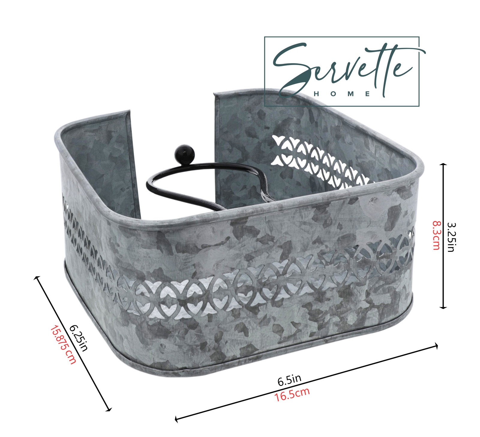 Galvanized Metal Napkin Holder - Cocktail Napkins gallery