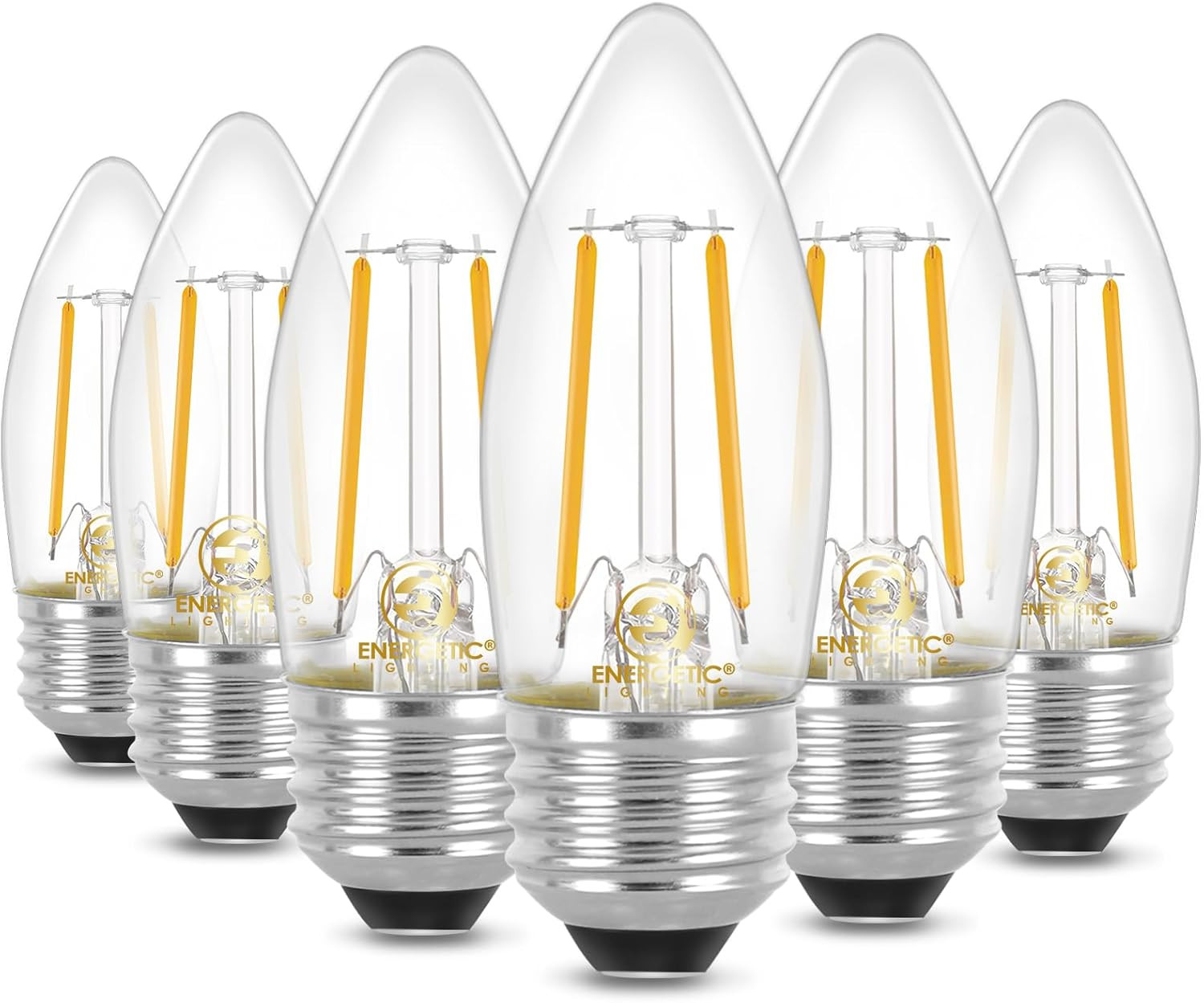 Energetic B10 B11 LED Filament Bulb E26 Candelabra Medium Base 2700K Soft White, gallery
