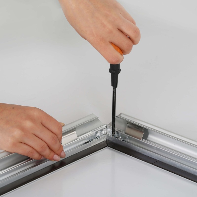 Portable Snap Poster Frame 1.25" Aluminum Front Loading Wall Mount 40x60 Silver gallery