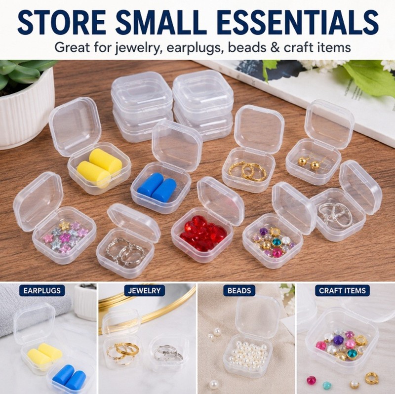40 Pcs Small Plastic Storage Container Boxes Box DIY Coins Screws Jewelry Travel gallery