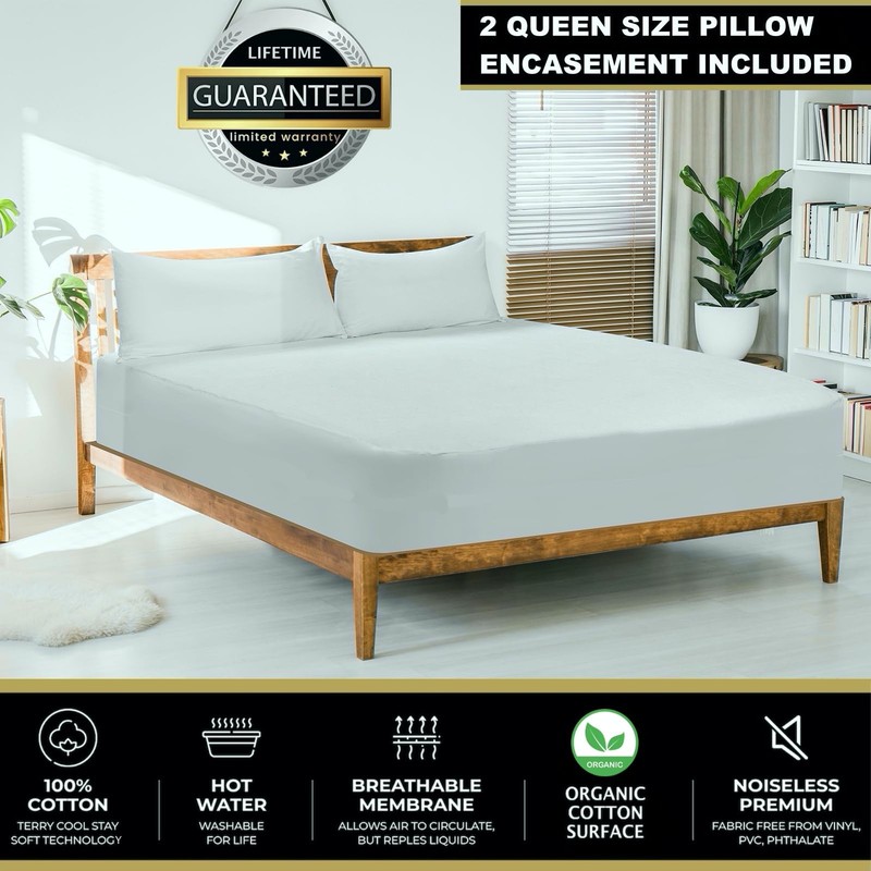 MATTSHIELD Maximum 3-Piece Kit - Waterproof Organic Cotton Terry Mattress Pro... gallery