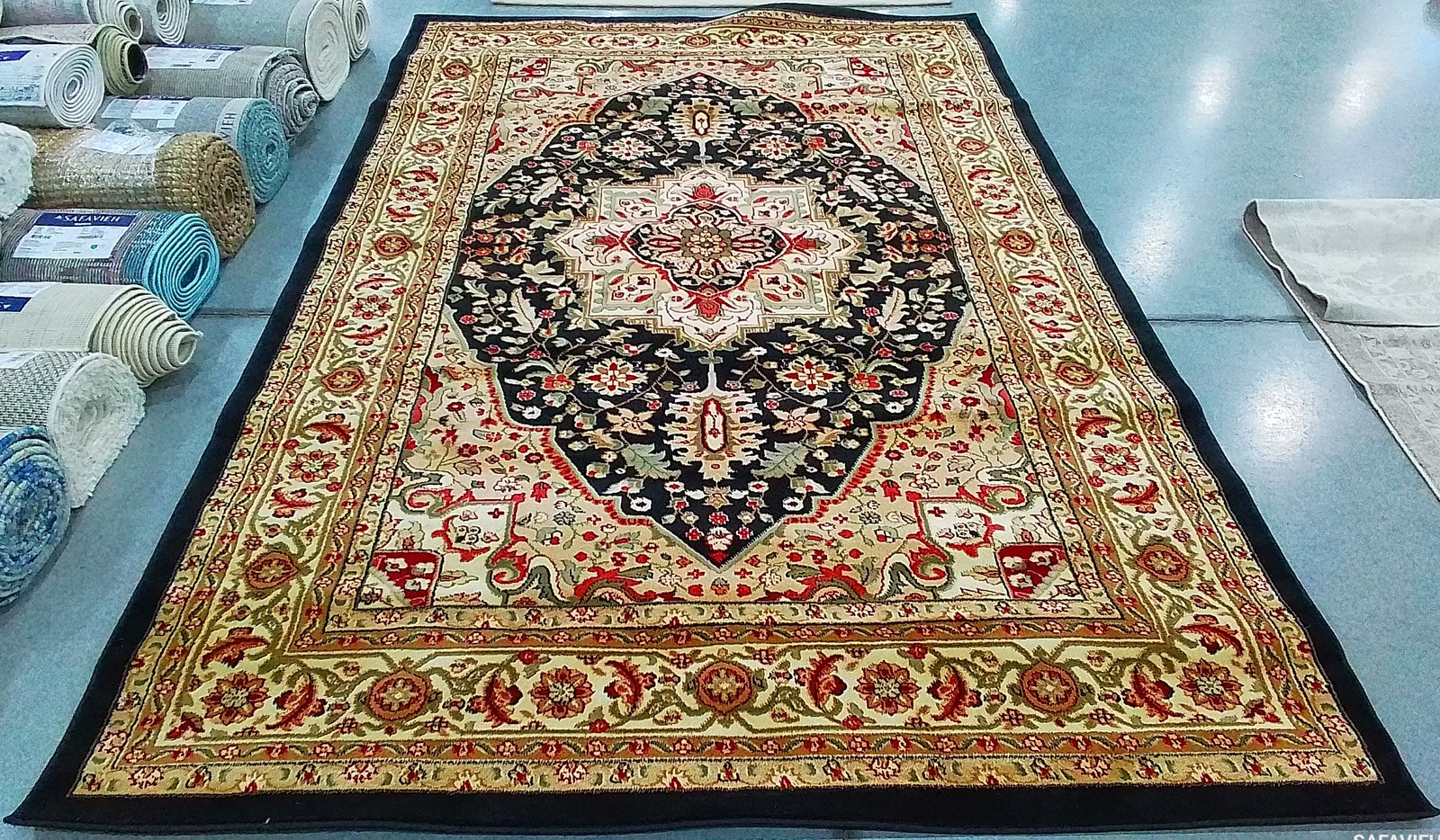 BLACK / BEIGE 6'-0" x 9'-0" Back Stain Rug, Reduced Price 1172792885 LNH330Z-6 gallery