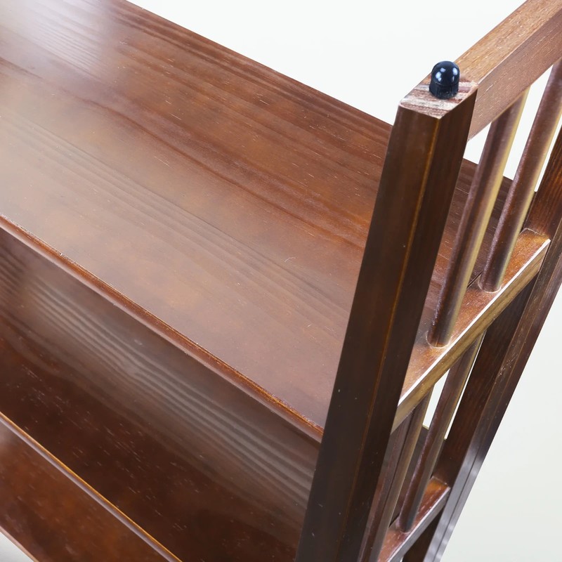 3-Shelf Folding Stackable Bookcase 27.5" Wide, Walnut, 38 in H, new gallery
