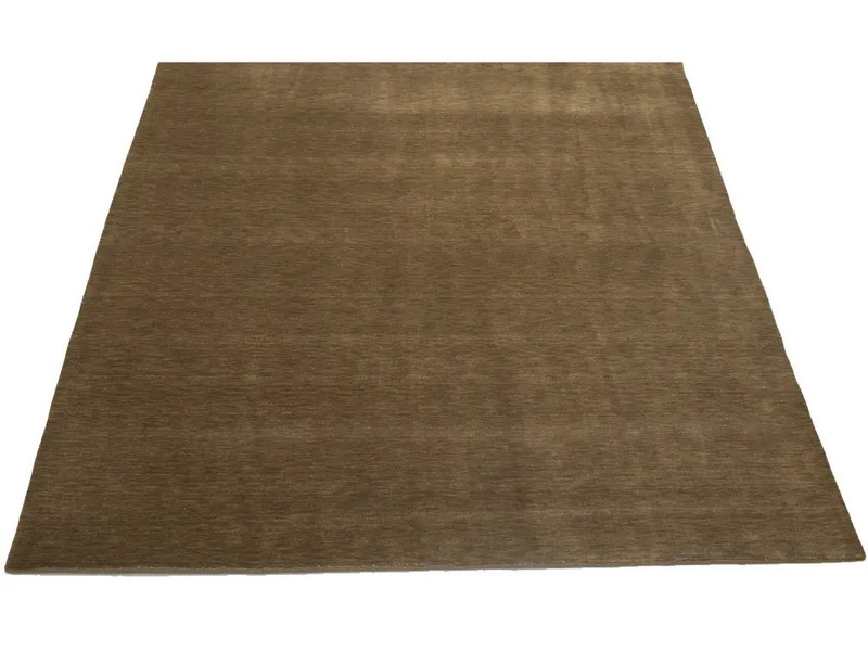 Solid Brown Hand-Loomed 8X8 Gabbeh Wool Rug Oriental Home Decor Carpet gallery
