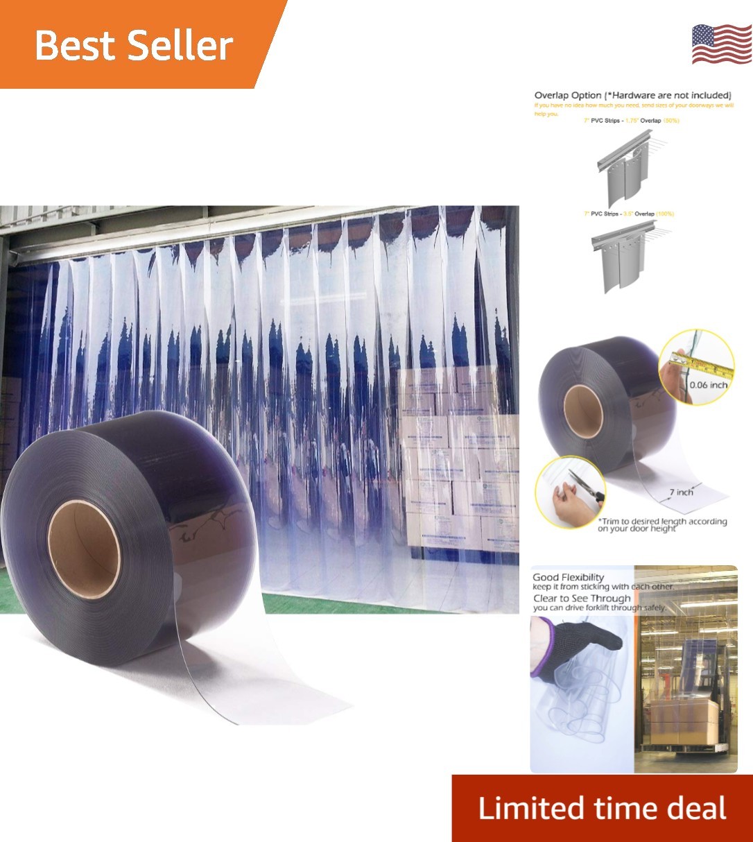 Plastic Vinyl Strip Door Curtain – Clear PVC Curtain Bulk Roll, Commercial In... gallery
